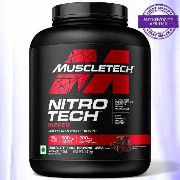 MUSCLETECH NITRO-TECH RIPPED WHEY PROTEIN POWDER 1.8 KG - Image 2