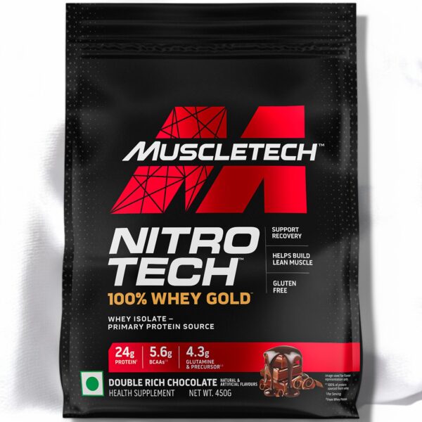 MUSCLETECH NITRO-TECH 100% WHEY GOLD PROTEIN POWDER 450G - Image 2