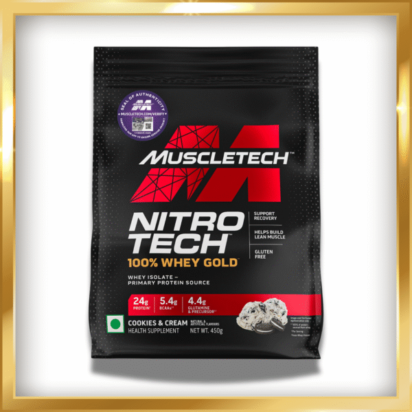 MUSCLETECH NITRO-TECH 100% WHEY GOLD PROTEIN POWDER 450G