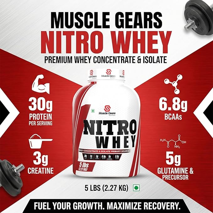 MUSCLE GEAR NITRO WHEY ( WHEY PROTEIN CONCENTRATE & ISOLATE) - Image 4