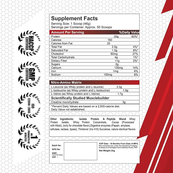 MUSCLE GEAR NITRO WHEY ( WHEY PROTEIN CONCENTRATE & ISOLATE) - Image 6