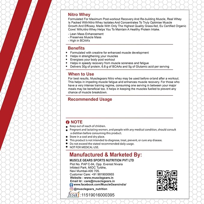 MUSCLE GEAR NITRO WHEY ( WHEY PROTEIN CONCENTRATE & ISOLATE) - Image 5