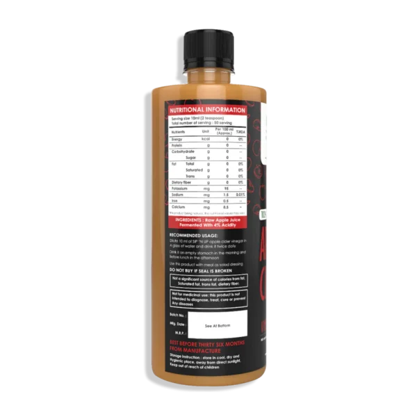 ALPINO APPLE CIDER VINEGAR 500ML 100% RAW & UNFILTERED - Image 4
