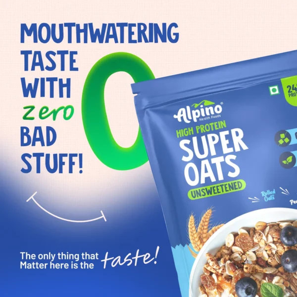 HIGH PROTEIN SUPER ROLLED OATS UNSWEETENED 1KG - Image 6