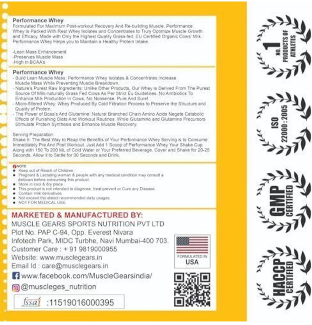 MUSCLE GEARS 100% PERFORMANCE WHEY - Image 5