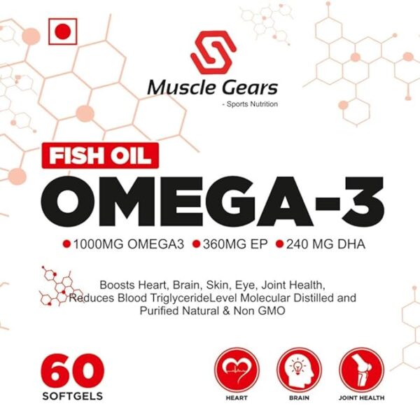 MUSCLE GEAR FISH OIL OMEGHA 3 PREMIUM QUALITY FOR TOTAL HEALTH - Image 3