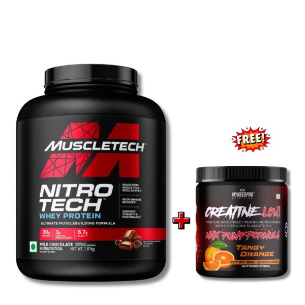MUSCLETECH PERFORMANCE NITRO-TECH WHEY PROTEIN CREATINE LCM FREE