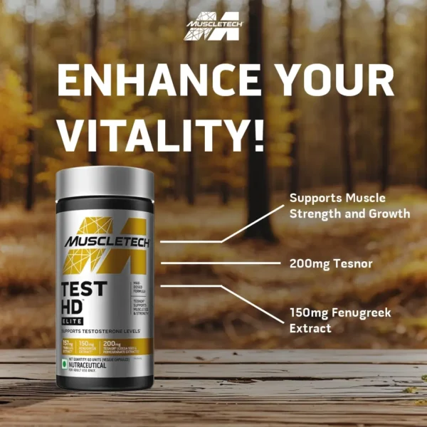 MUSCLETECH TEST HD ELITE TESTOSTERONE BOOSTERS 60 UNITS - Image 4
