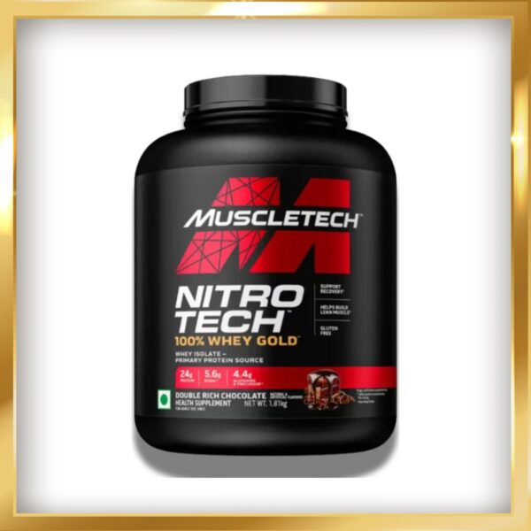 MUSCLETECH NITROTECH 100% WHEY GOLD PERFORMANCE SERIES - 1.81 Kg (4 Lb), DOUBLE RICH CHOCOLATE