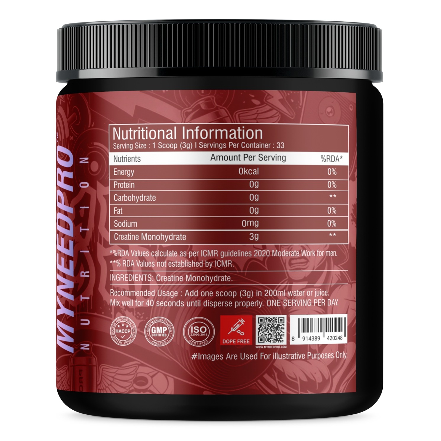 MYNEEDPRO PURE PLATINUM MICRONIZED CREATINE MONOHYDRATE - Image 2