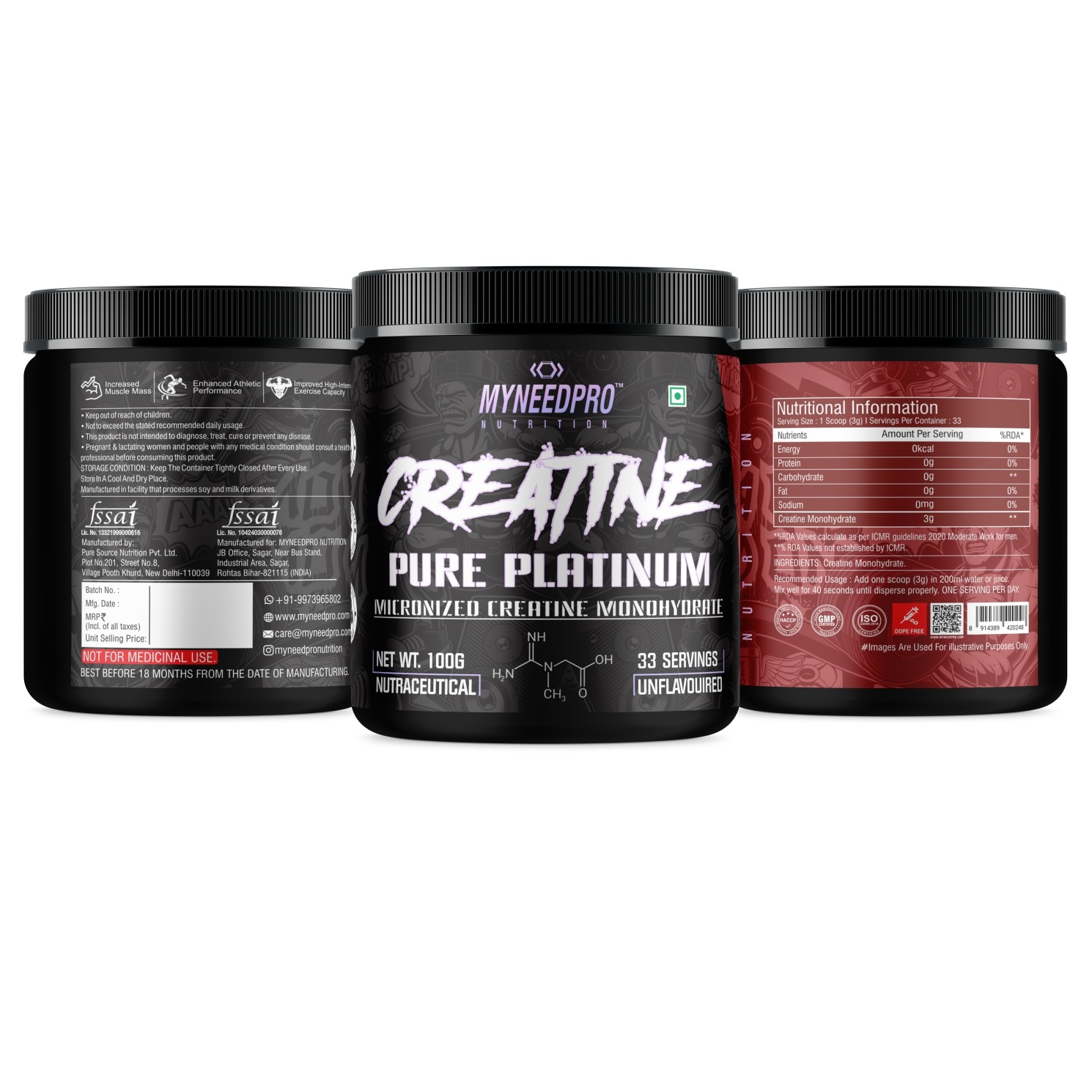 MYNEEDPRO PURE PLATINUM MICRONIZED CREATINE MONOHYDRATE - Image 5