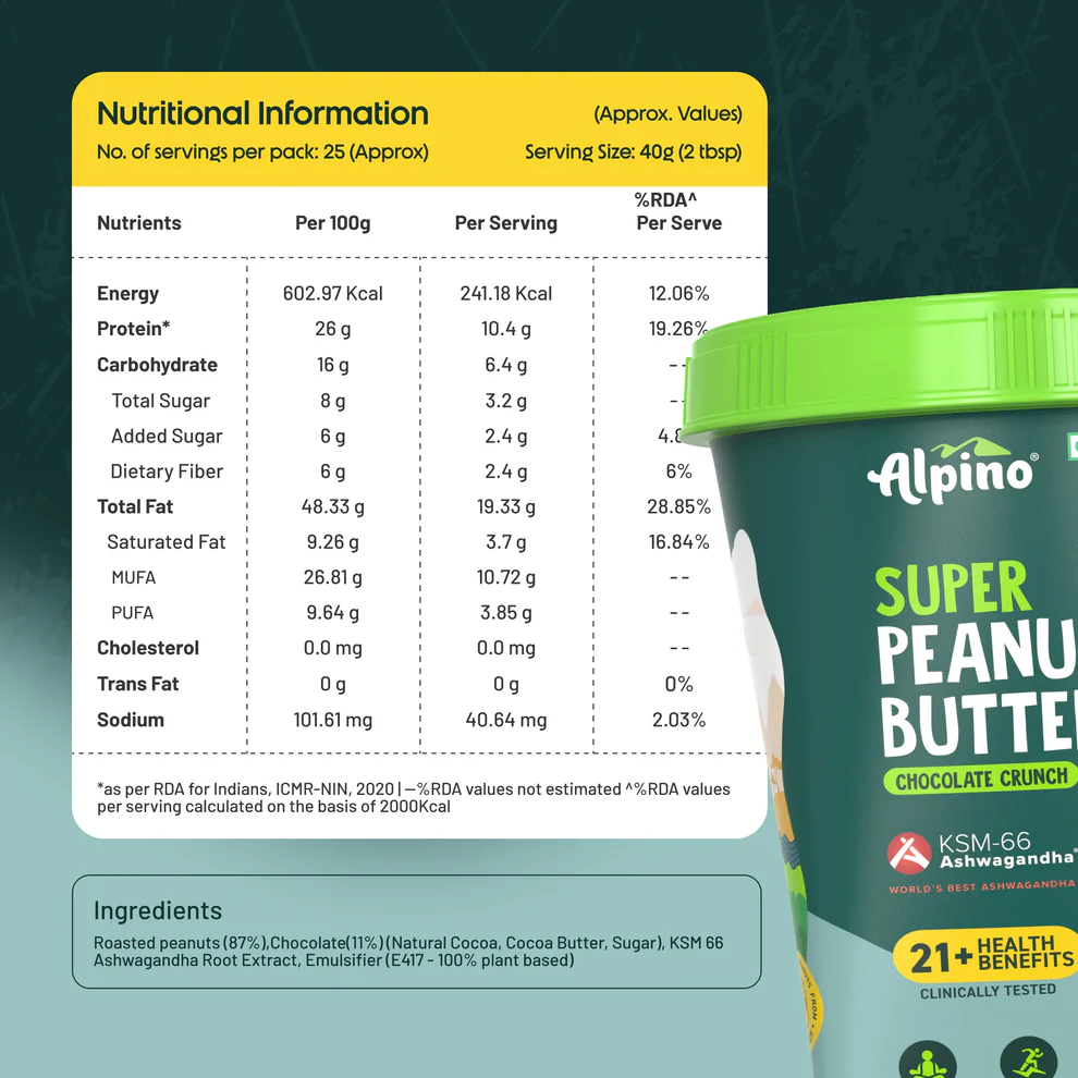 SUPER PEANUT BUTTER KSM 66 ASHWAGANDHA - Image 8